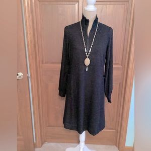 CAbi Cuddle Dress - Maroon and Black Knit, Size S